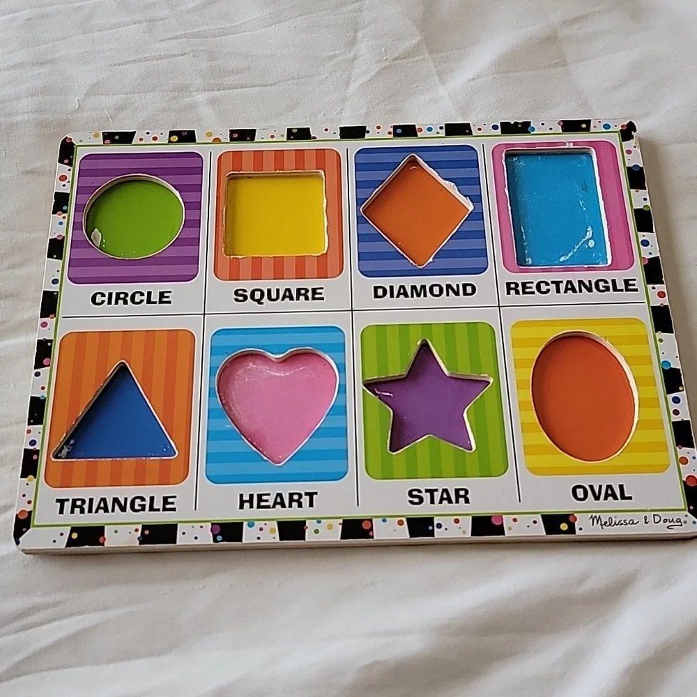 Melissa & Doug Shapes And Colors Puzzle, 8 chunky Pieces